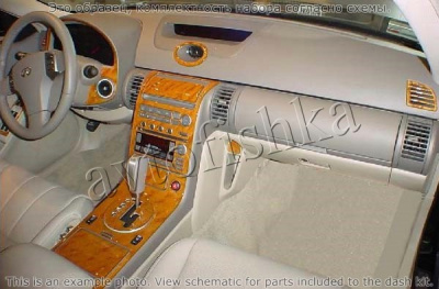 Декоративные накладки салона Infiniti G35 2002-2004 полный набор, 4 двери, без навигации система